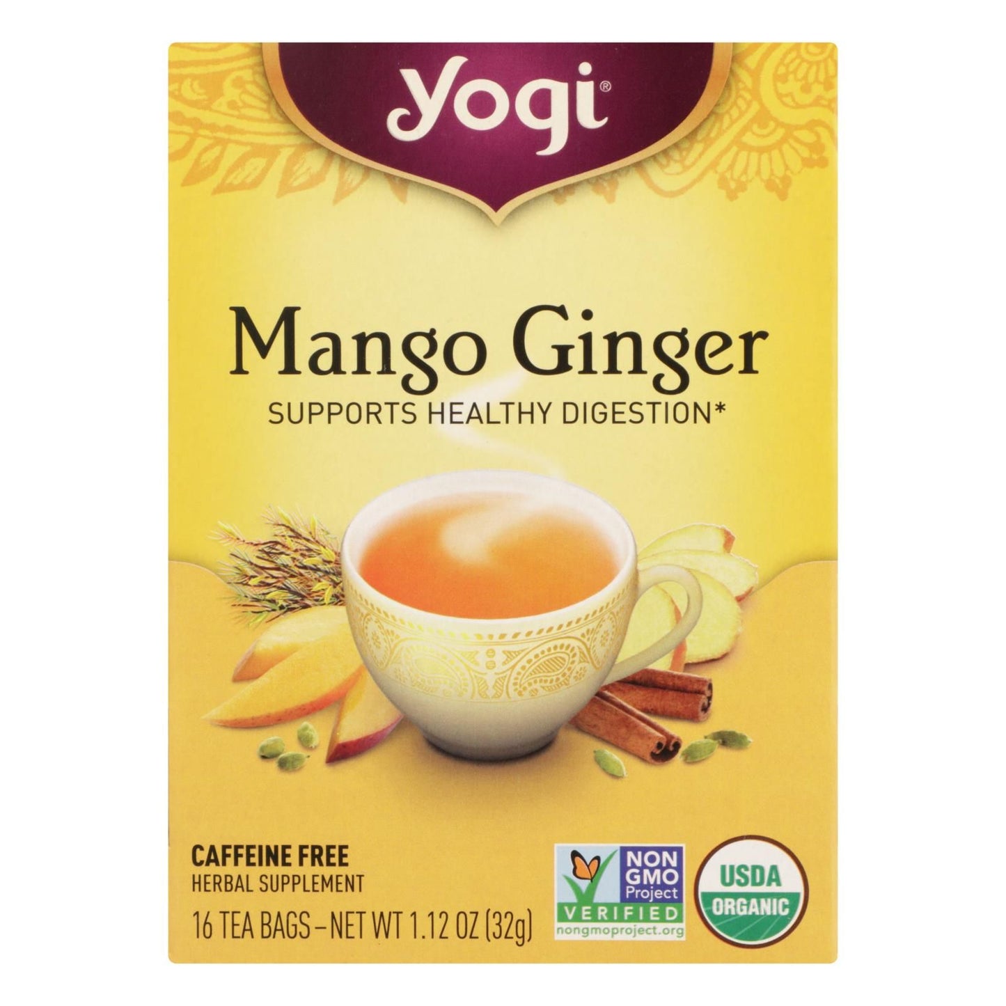 Yogi Tea - Organic - Mango Ginger - Case Of 6 - 16 Bag image 1