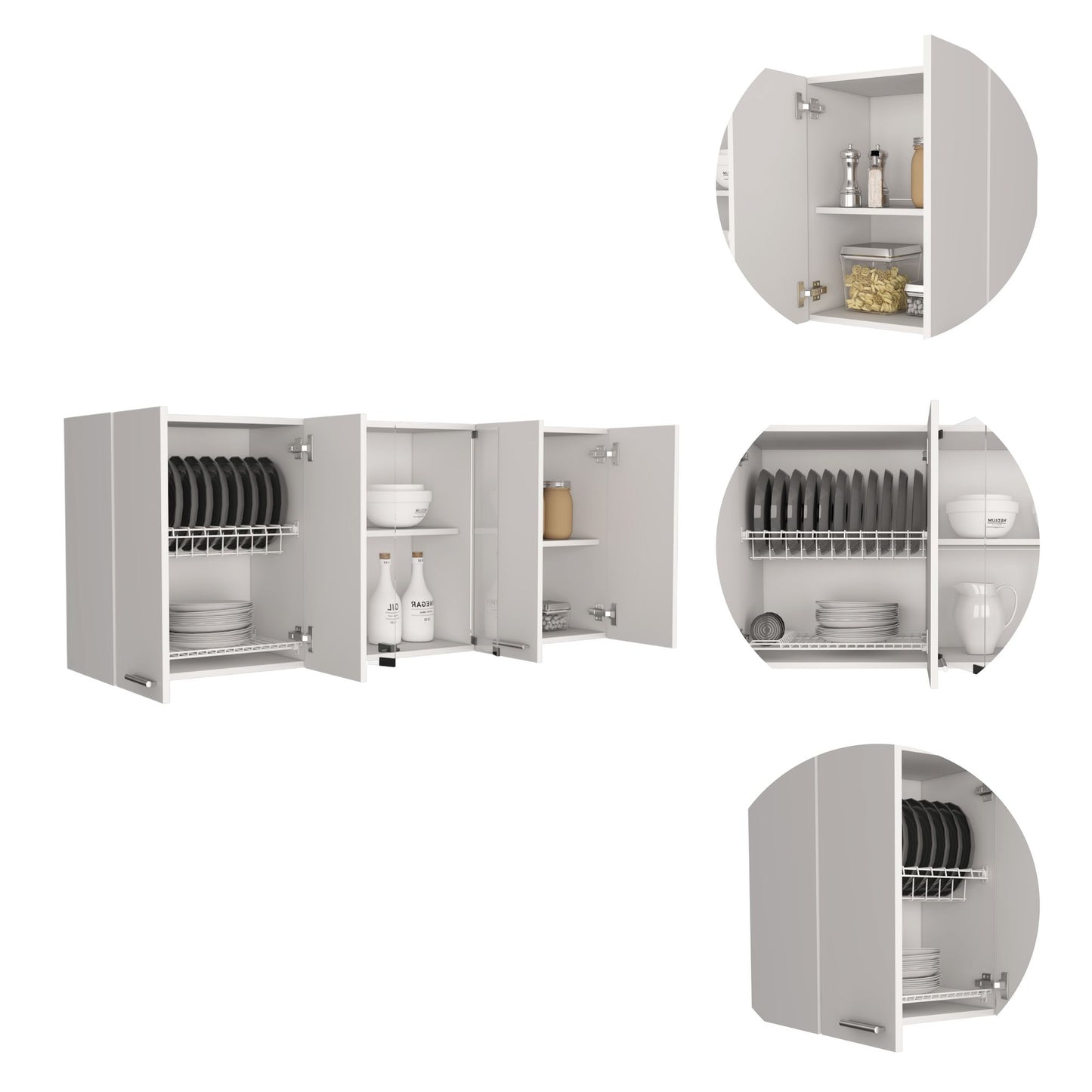 Yuma 150" Wall Cabinet, Two Close Cabinets, Two Open Shelves image 13