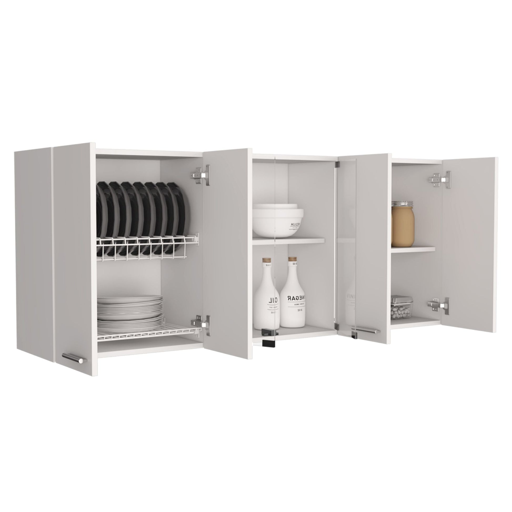 Yuma 150" Wall Cabinet, Two Close Cabinets, Two Open Shelves image 12