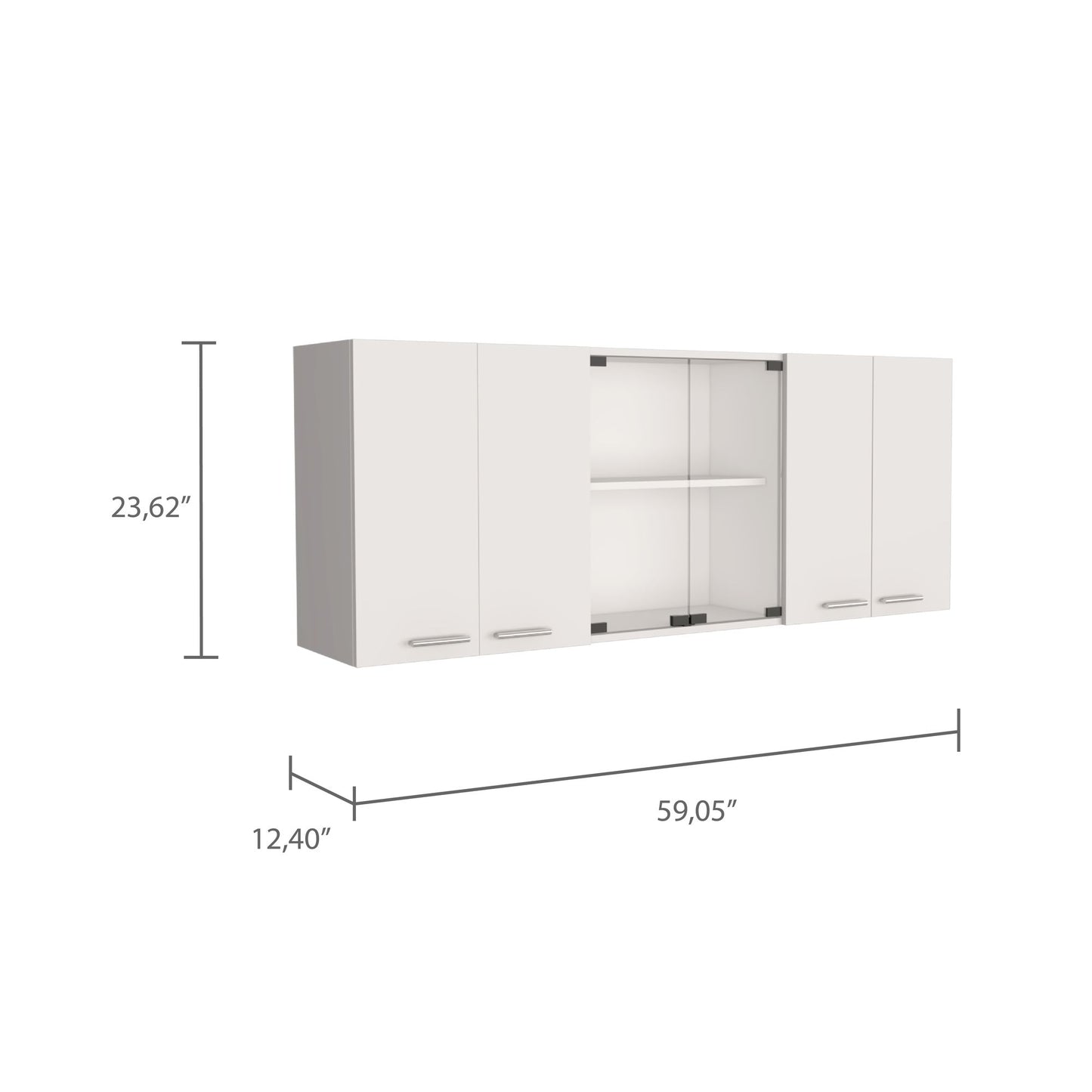 Yuma 150" Wall Cabinet, Two Close Cabinets, Two Open Shelves image 5