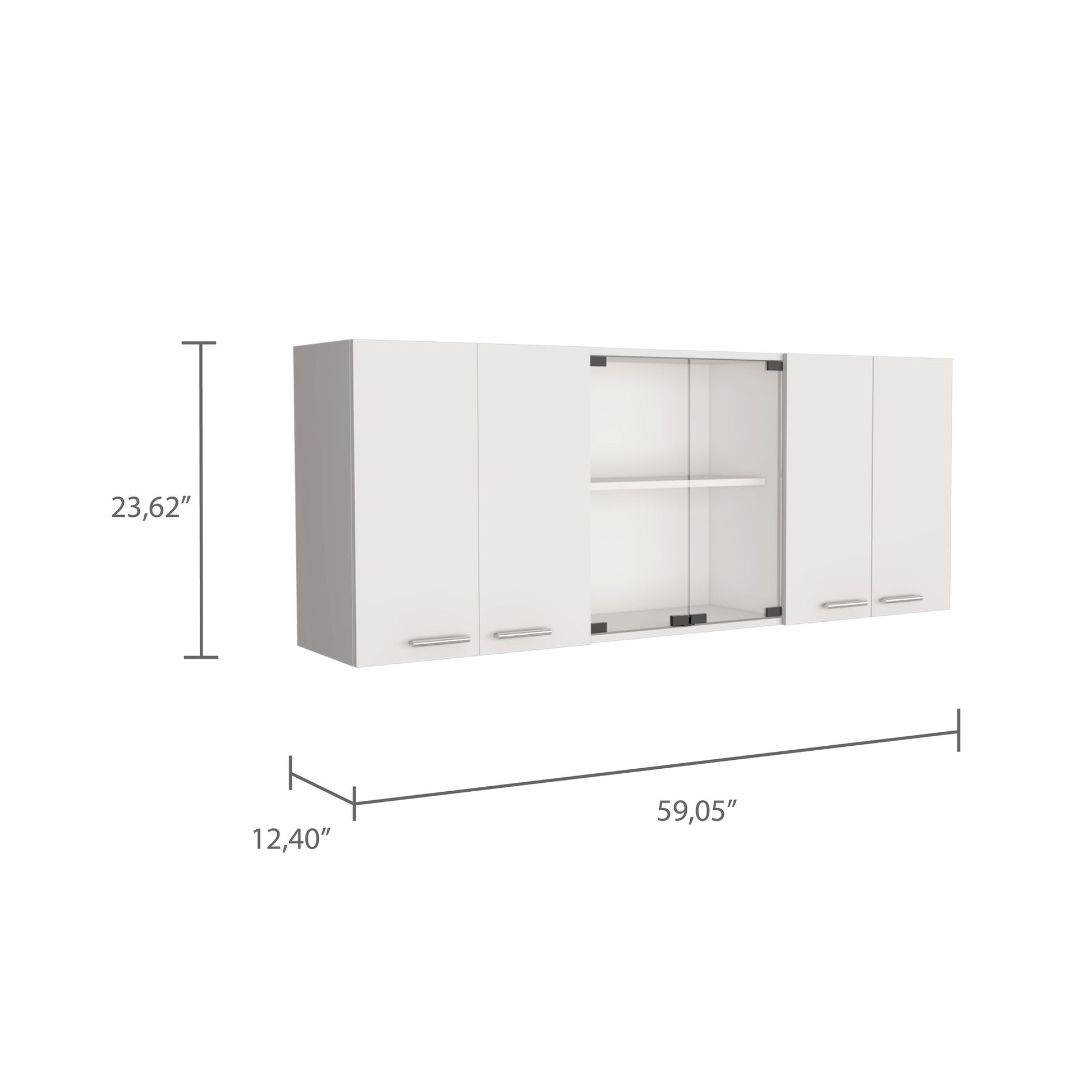 Yuma 150" Wall Cabinet, Two Close Cabinets, Two Open Shelves image 5