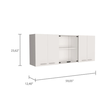 Yuma 150" Wall Cabinet, Two Close Cabinets, Two Open Shelves image 5
