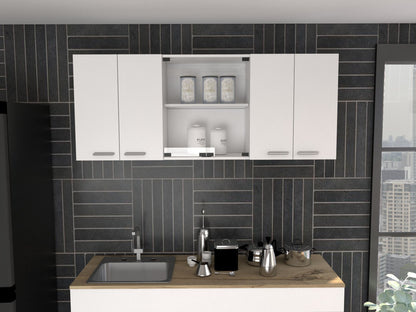 Yuma 150" Wall Cabinet, Two Close Cabinets, Two Open Shelves image 1