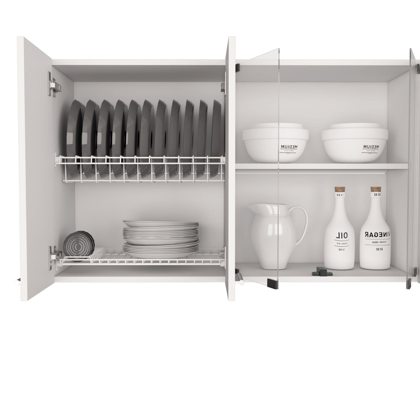 Yuma 150" Wall Cabinet, Two Close Cabinets, Two Open Shelves image 7