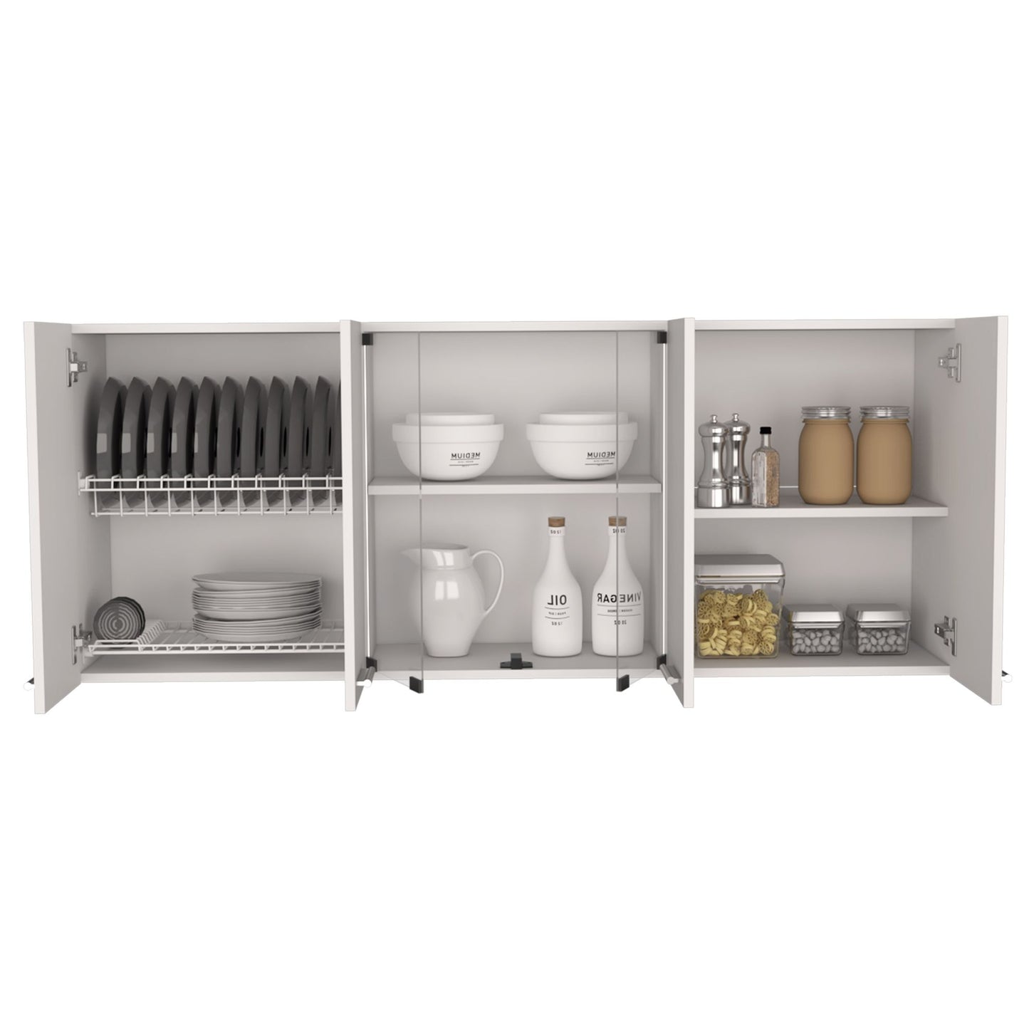 Yuma 150" Wall Cabinet, Two Close Cabinets, Two Open Shelves image 11