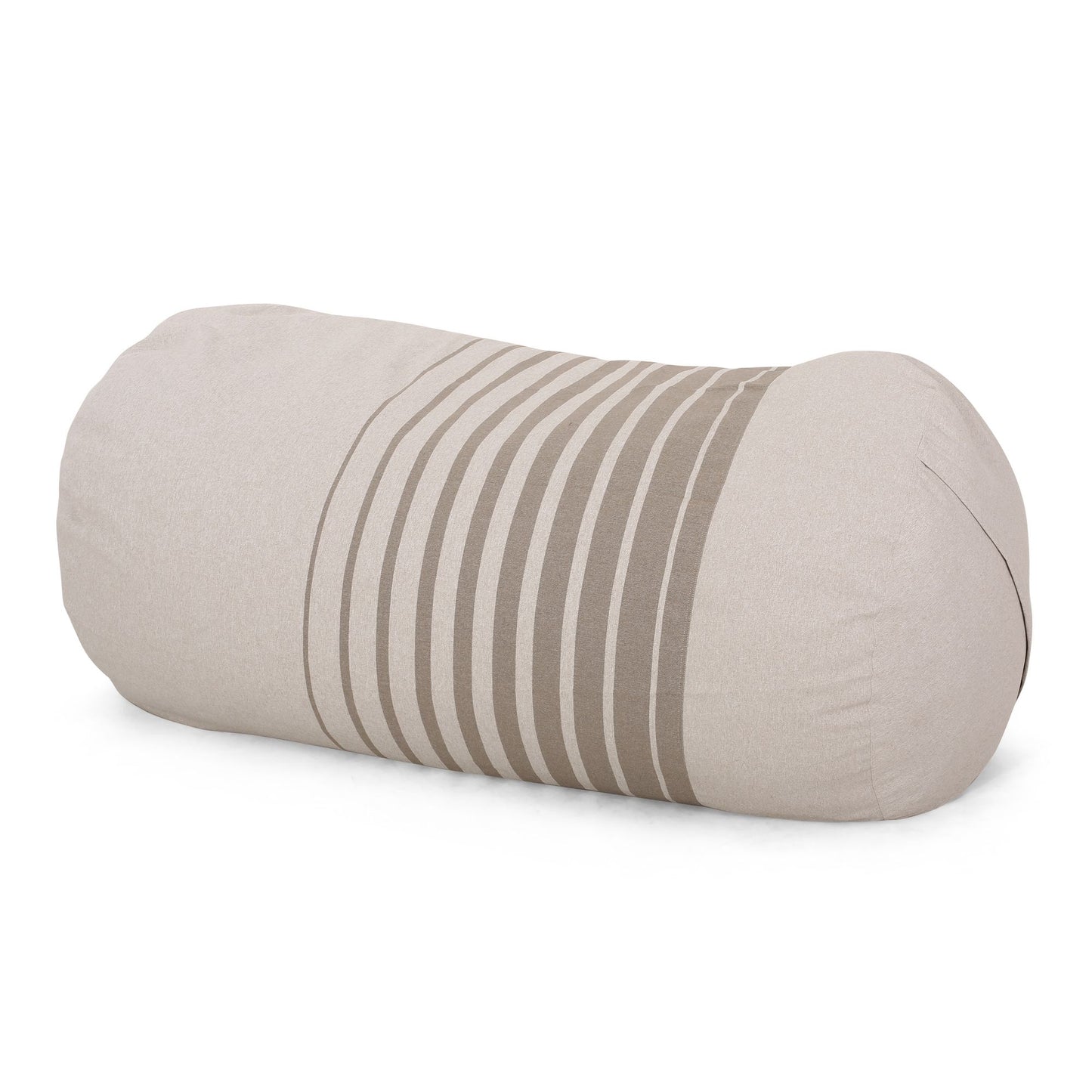 Zeon 6.5 Foot Striped Cylindrical Bean Bag, Natural Color with ligt Brown Stripes image 6