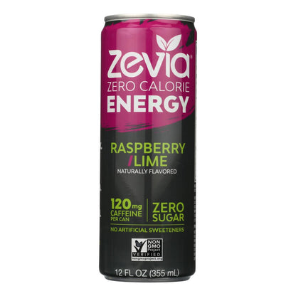 Zevia Zero Calorie Energy Drink - Raspberry/lime - Case Of 12 - 12 Fl Oz image 1