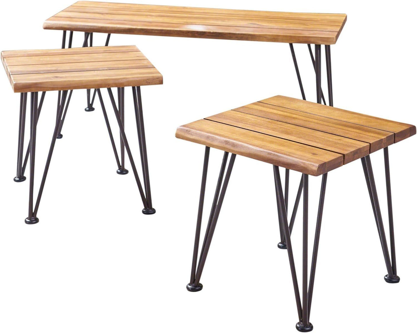 ZION INDUSTRIAL WOOD AND METAL COFFEE TABLE WITH ACCENT TABLE image 2