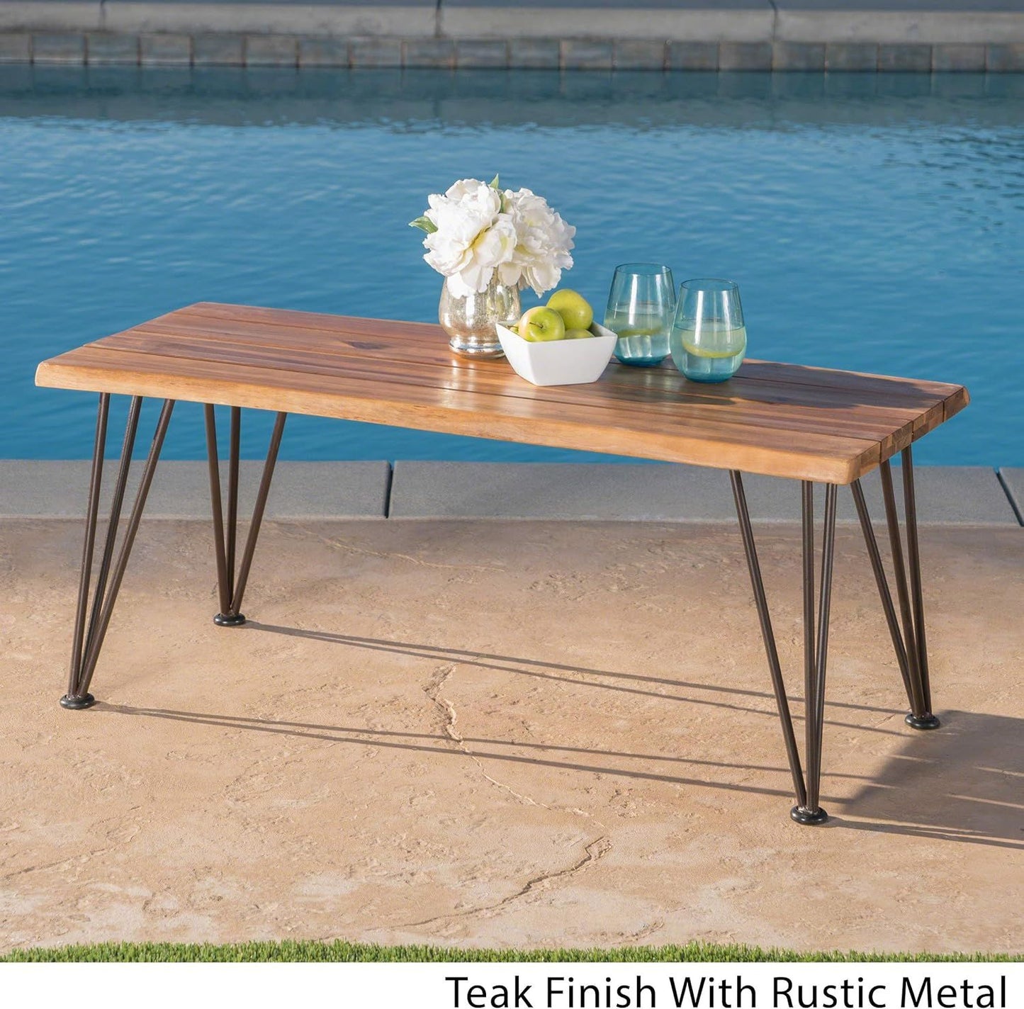 ZION INDUSTRIAL WOOD AND METAL COFFEE TABLE WITH ACCENT TABLE image 3