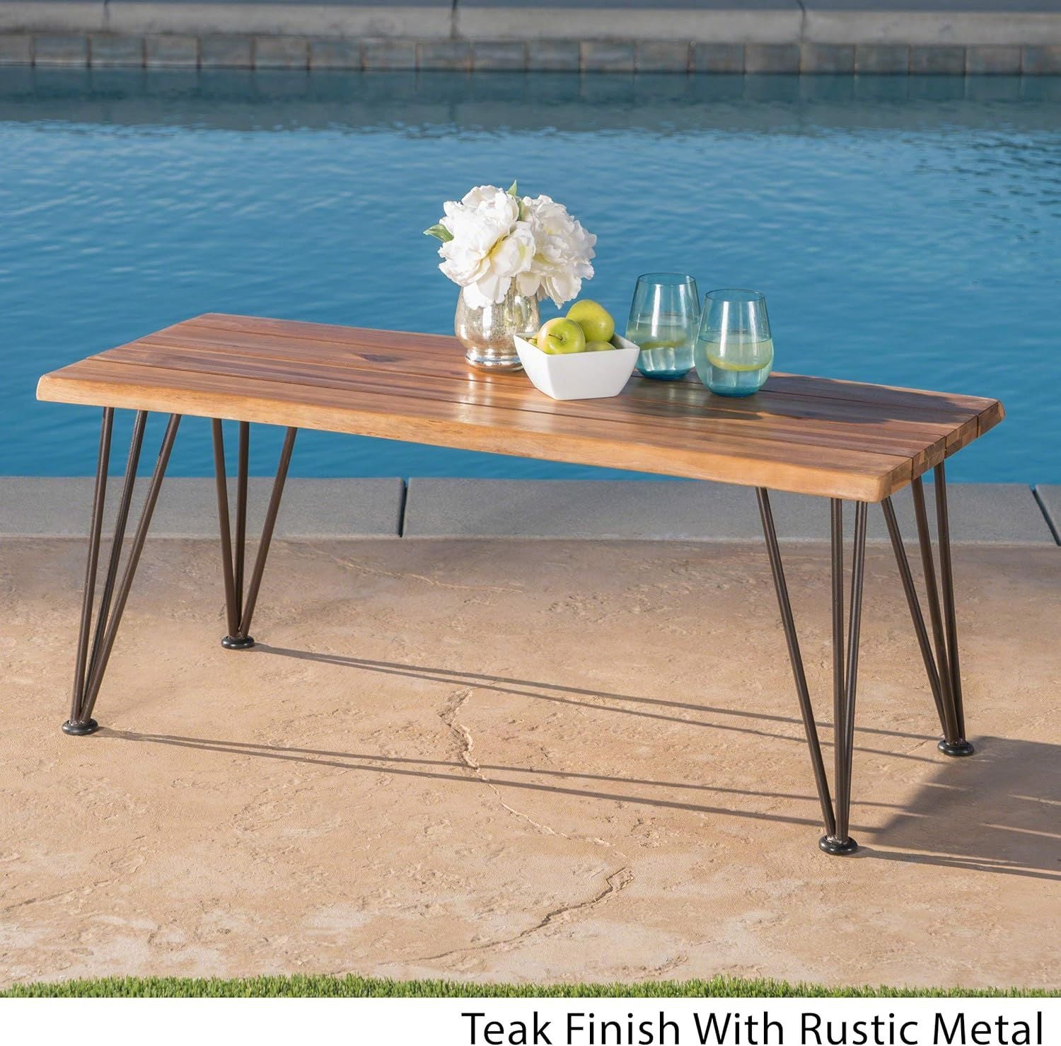 ZION INDUSTRIAL WOOD AND METAL COFFEE TABLE WITH ACCENT TABLE image 3