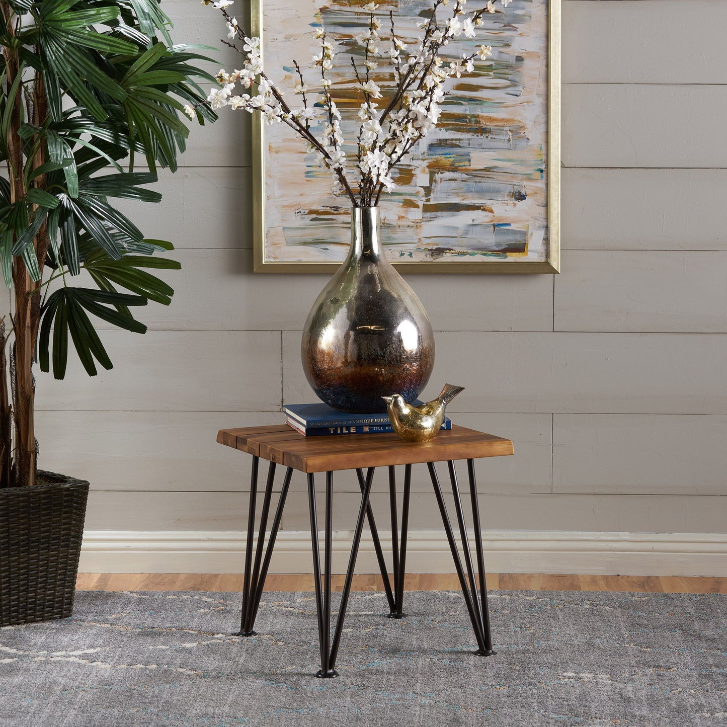ZION INDUSTRIAL WOOD AND METAL COFFEE TABLE WITH ACCENT TABLE image 5
