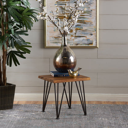 ZION INDUSTRIAL WOOD AND METAL COFFEE TABLE WITH ACCENT TABLE image 5