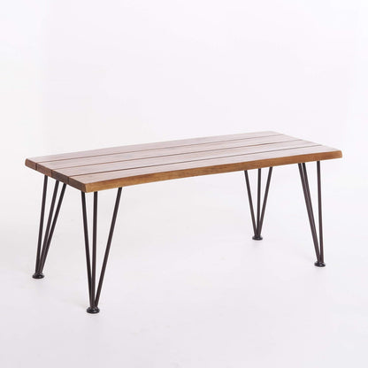ZION INDUSTRIAL WOOD AND METAL COFFEE TABLE WITH ACCENT TABLE image 4