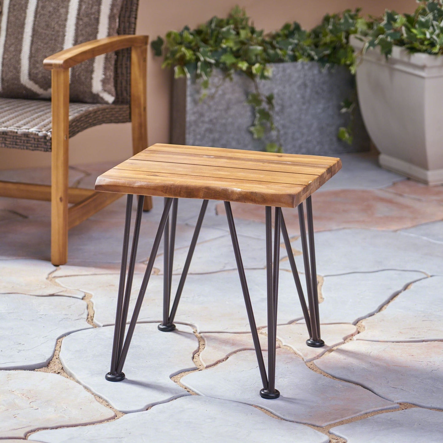 ZION INDUSTRIAL WOOD AND METAL COFFEE TABLE WITH ACCENT TABLE image 7